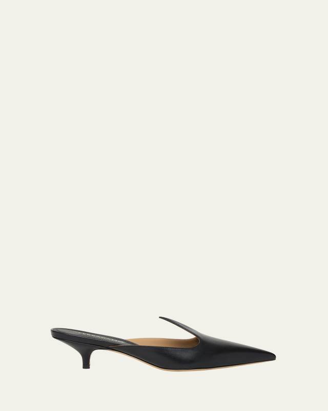 Dorye Leather Mule Pumps